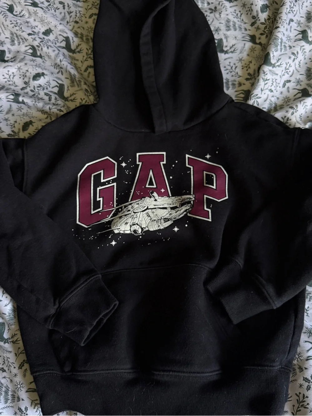 GAP x Starwars Black Hoodie with Maroon Logo